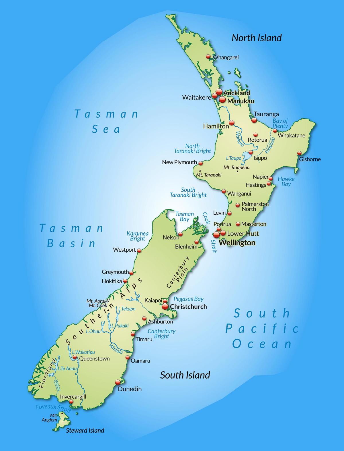 Nieuw-Zeelandse stadsplattegrond