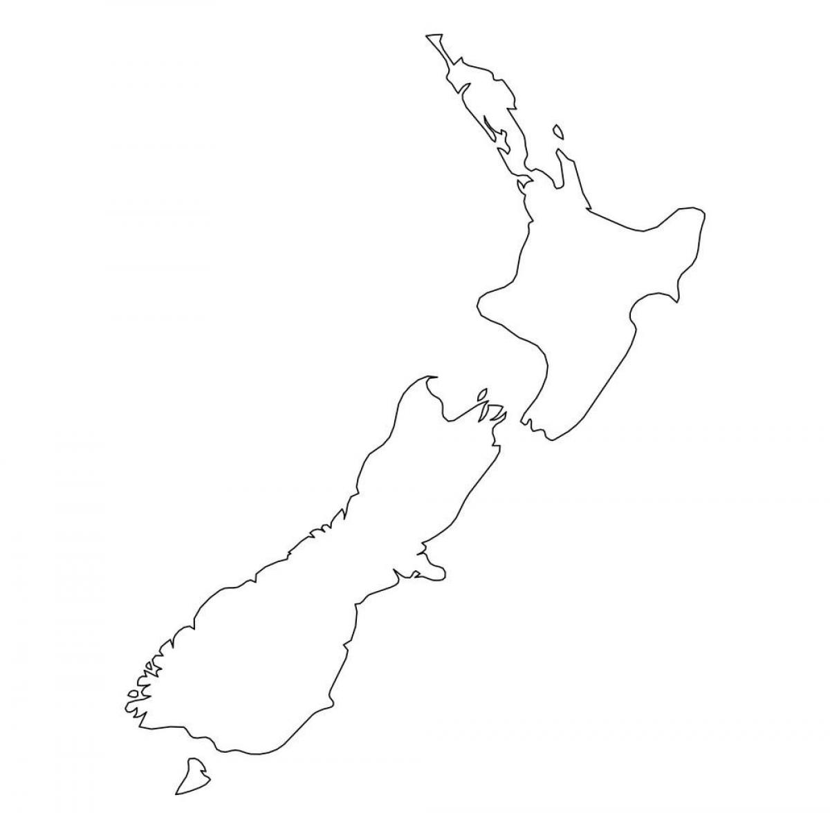 Contourenkaart Nieuw-Zeeland