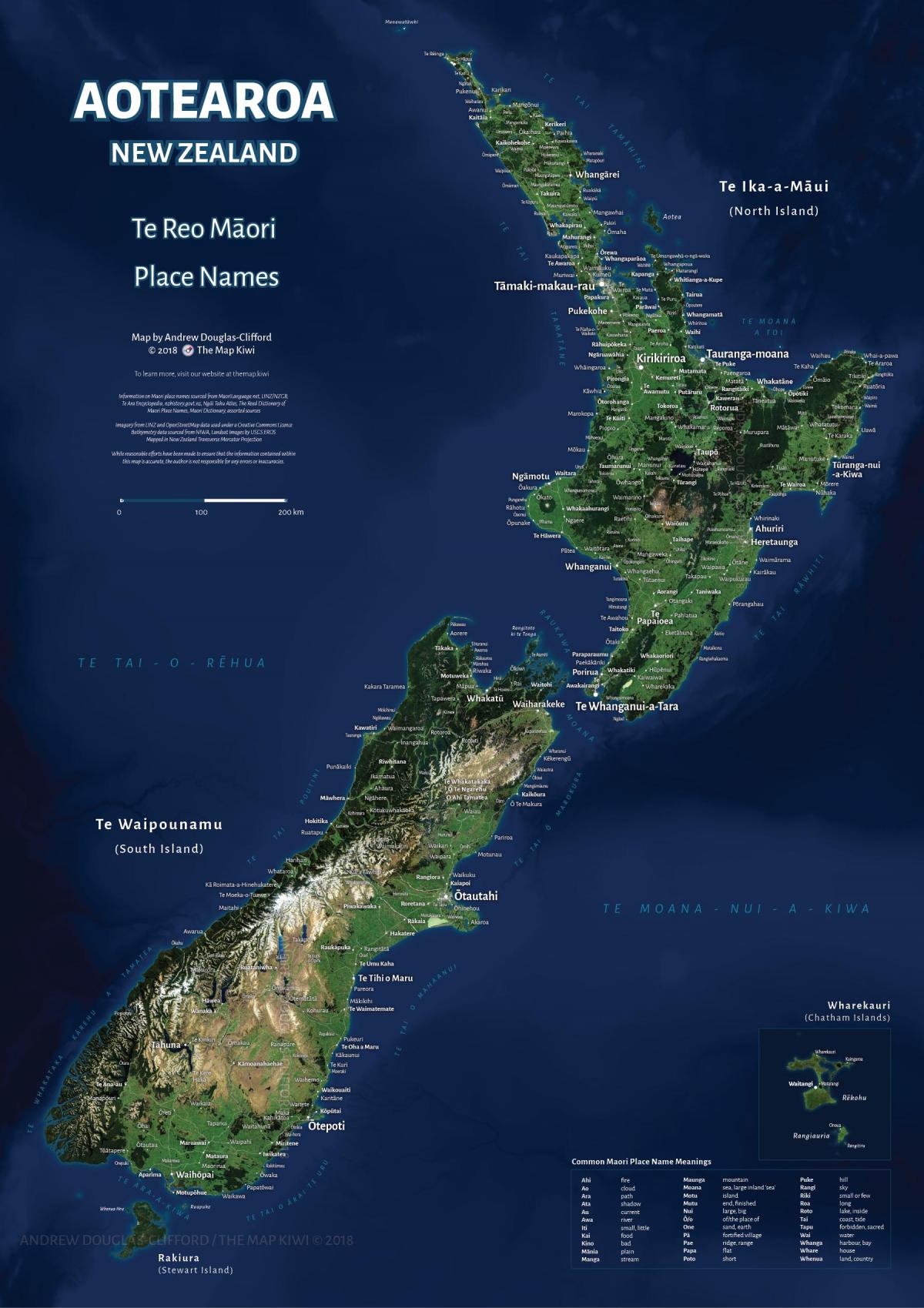 Luchtkaart Nieuw-Zeeland
