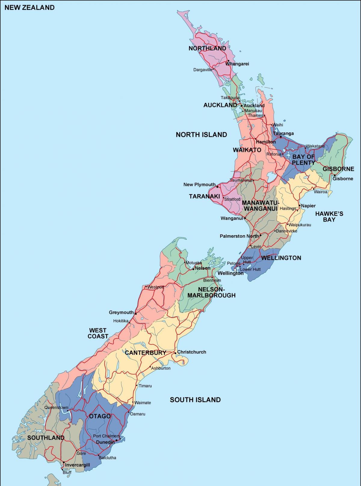 Staatskaart van Nieuw-Zeeland