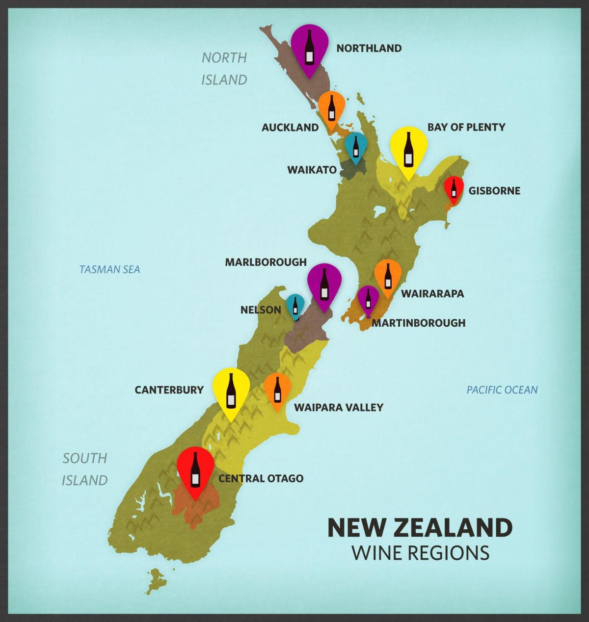 Wijnkaart Nieuw-Zeeland